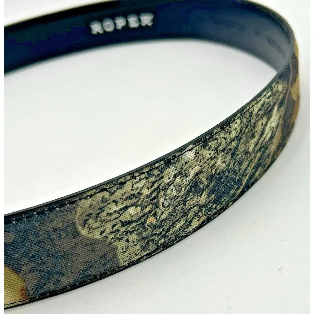Roper Camo Belt Top Grain Leather Mens Sz 44 Western Cowboy Rodeo